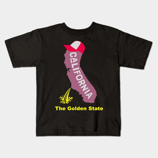 A funny map of California - 3 Kids T-Shirt by percivalrussell